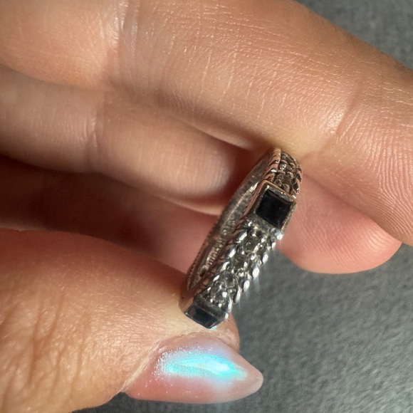 Elegant Judith Ripka Sterling Silver sapphires and CZ Women's Ring